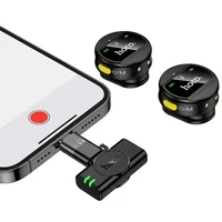 Петличный беспроводной микрофон Hoco L22 Bright 2in1 (Lightning/Type-C) Black