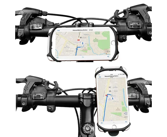 Велодержатель силиконовый для смартфонов от 4,3 до 6,3 дюйма Черный