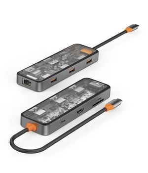 Переходник HUB WIWU Cyber hub CB008 8 in 1 Grey