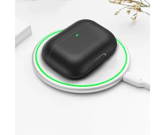 Силиконовый футляр с карабином для наушников AirPods Pro Черный / Black