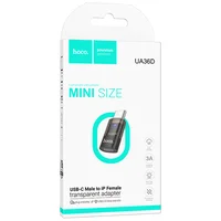 Переходник Hoco UA36D Type-C male to Lightning female Black