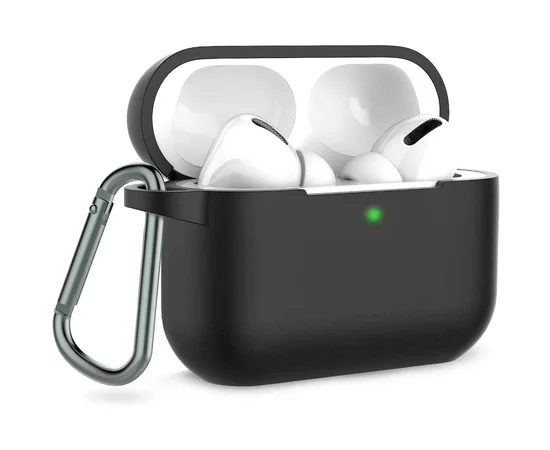 Силиконовый футляр с карабином для наушников AirPods Pro Серый / Dark Grey