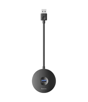Перехідник HUB Baseus Round Box USB to USB 3.0 + 3USB 2.0 (CAHUB-F) Чорний