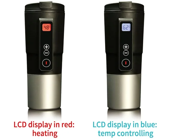 Автомобильная смарт-термокружка RedSalmon с подогревом и контролем температуры 420 мл Черный