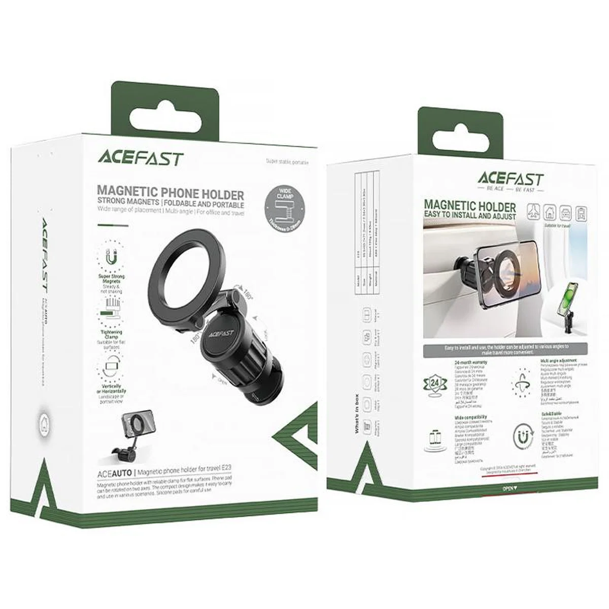 Магнитный держатель для телефона Acefast E23 Magnetic for Travel Black