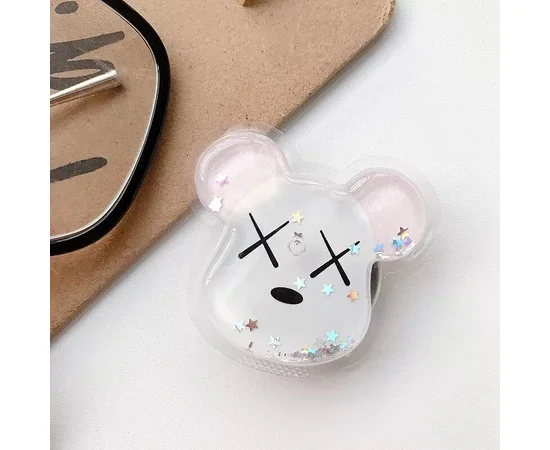 Держатель для телефона круглый (liquid shine) Kaws Белый