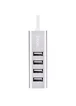 Переходник HUB Hoco HB1 USB 4 port (1m) Серебряный