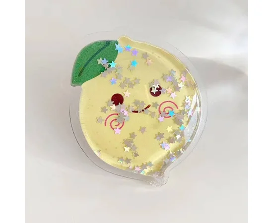 Держатель для телефона круглый (liquid shine) Лимон/Желтый