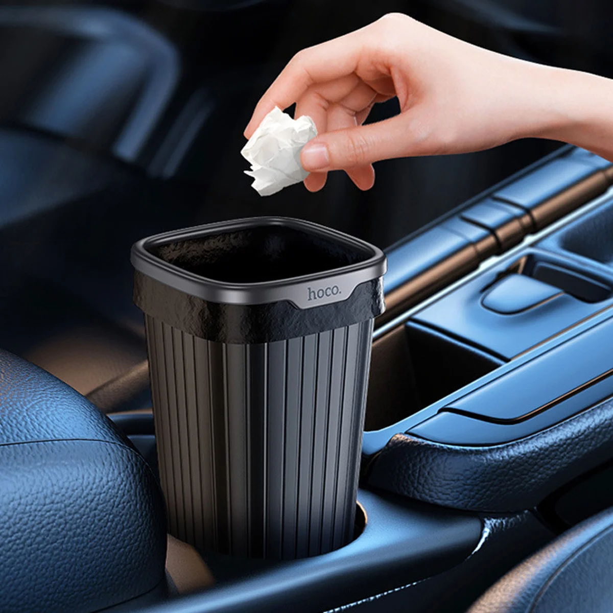 Автомобильный контейнер для мусора в подстаканник Hoco ZP12 Black