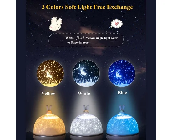 Ночник Moon E04 with Bluetooth and Remote Control 1200 mAh White