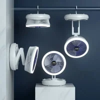 Настільний складаний вентилятор Folding Fan 2in1 with Night Light White