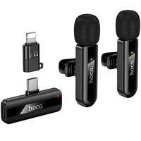 Петличный беспроводной микрофон Hoco L20A Mini Voice (Lightning/Type-C) 60 mAh Black