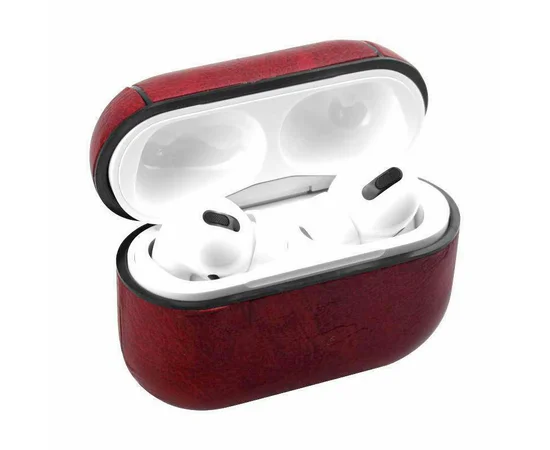 Кожаный футляр Leather series для наушников AirPods Pro Красный