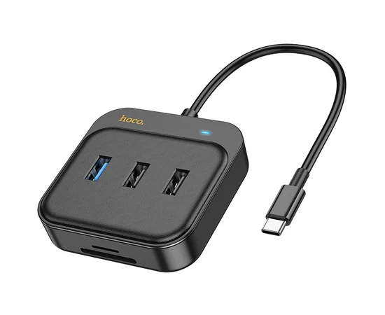Переходник HUB Hoco HB38 Easy link 7-in-1 Multiport Adapter(HDTV+SD/TF+USB3.0+USB2.0*2+PD100W) Black