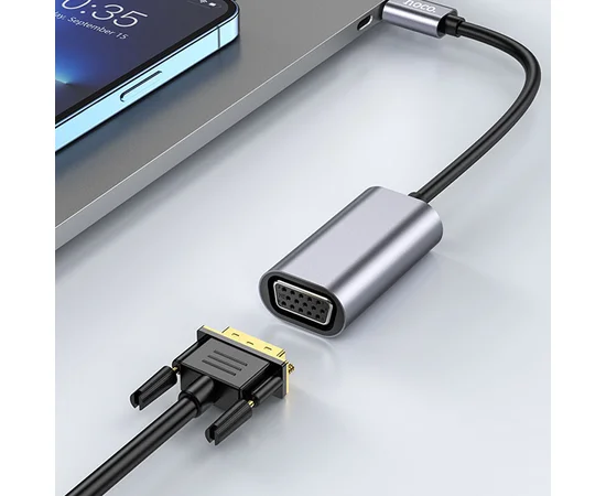 Переходник Hoco UA21 Origin Type-C to VGA Metal gray