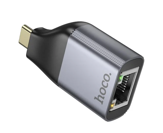 Переходник Hoco UA35 Type-C to RJ45 Metal grey