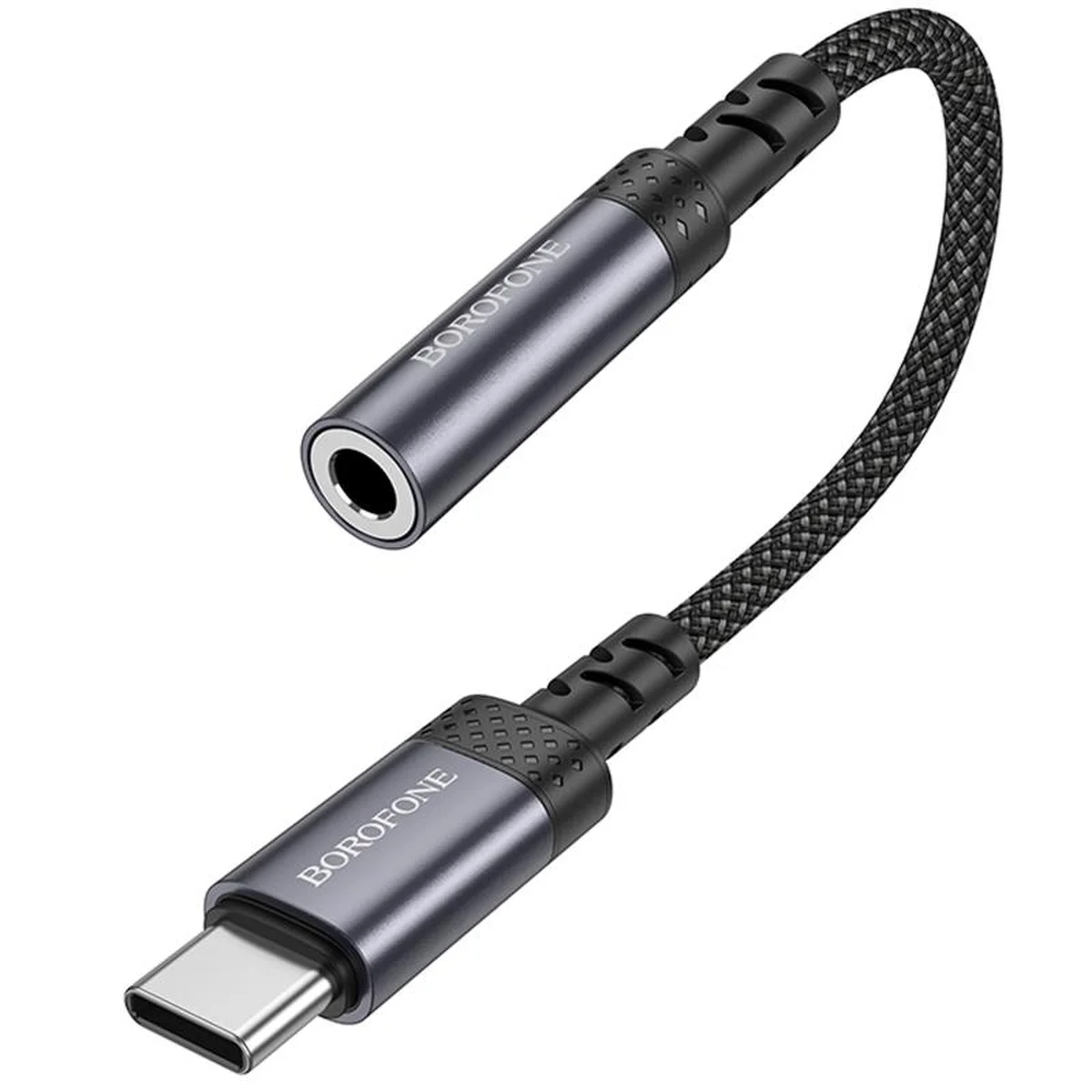 Переходник Borofone BV24 Graceful Type-C to 3.5mm Metal grey