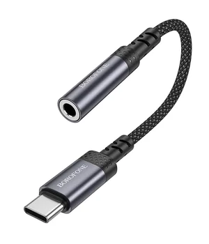 Перехідник Borofone BV24 Graceful Type-C to 3.5mm Metal grey