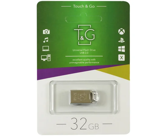Флеш-драйв USB Flash Drive T&G 110 Metal Series 32GB Серебряный