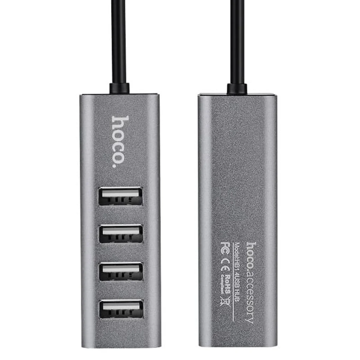 Переходник HUB Hoco HB1 USB to USB 2.0 (4 port) (1m) Серый