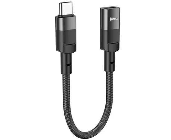 Переходник Hoco U107 Type-C male to Lightning female (0.1m) Black