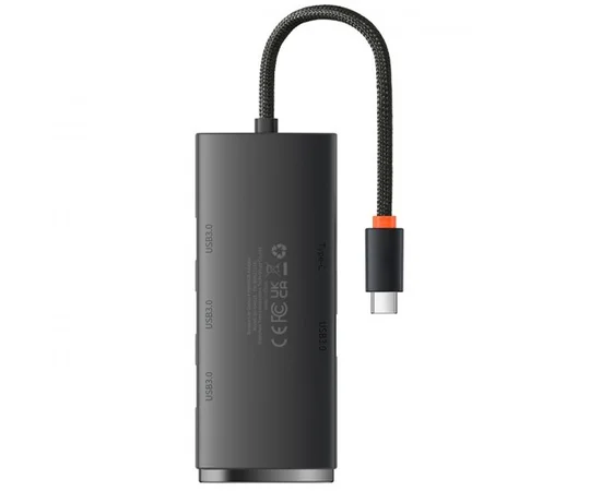Переходник HUB Baseus Lite Series 4in1 (Type-C to 4xUSB 3.0) 25cm (WKQX03) Black