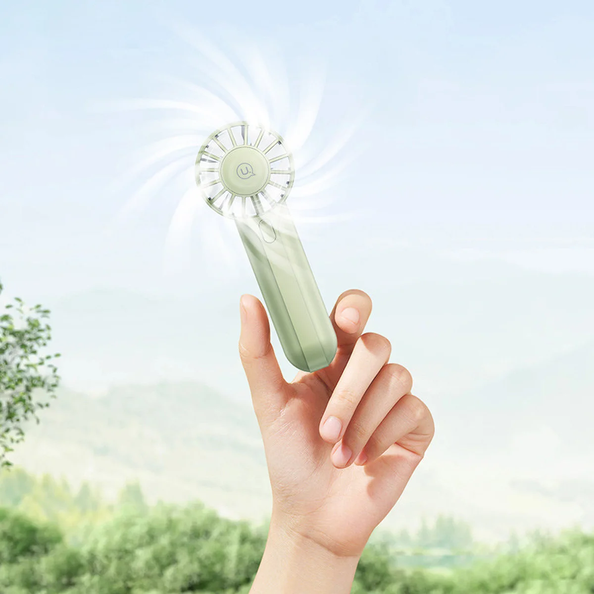 Портативный вентилятор Usams ZB288 Handheld mini fan 1200 mAh Green