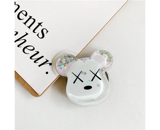 Держатель для телефона круглый (liquid shine) Kaws Белый