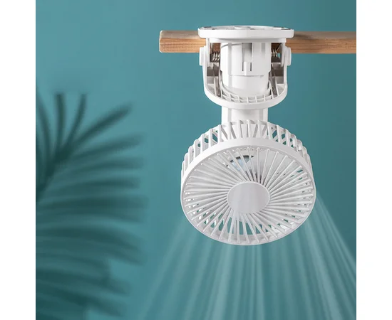 Портативний вентилятор K37 із затискачем 2000mAh White