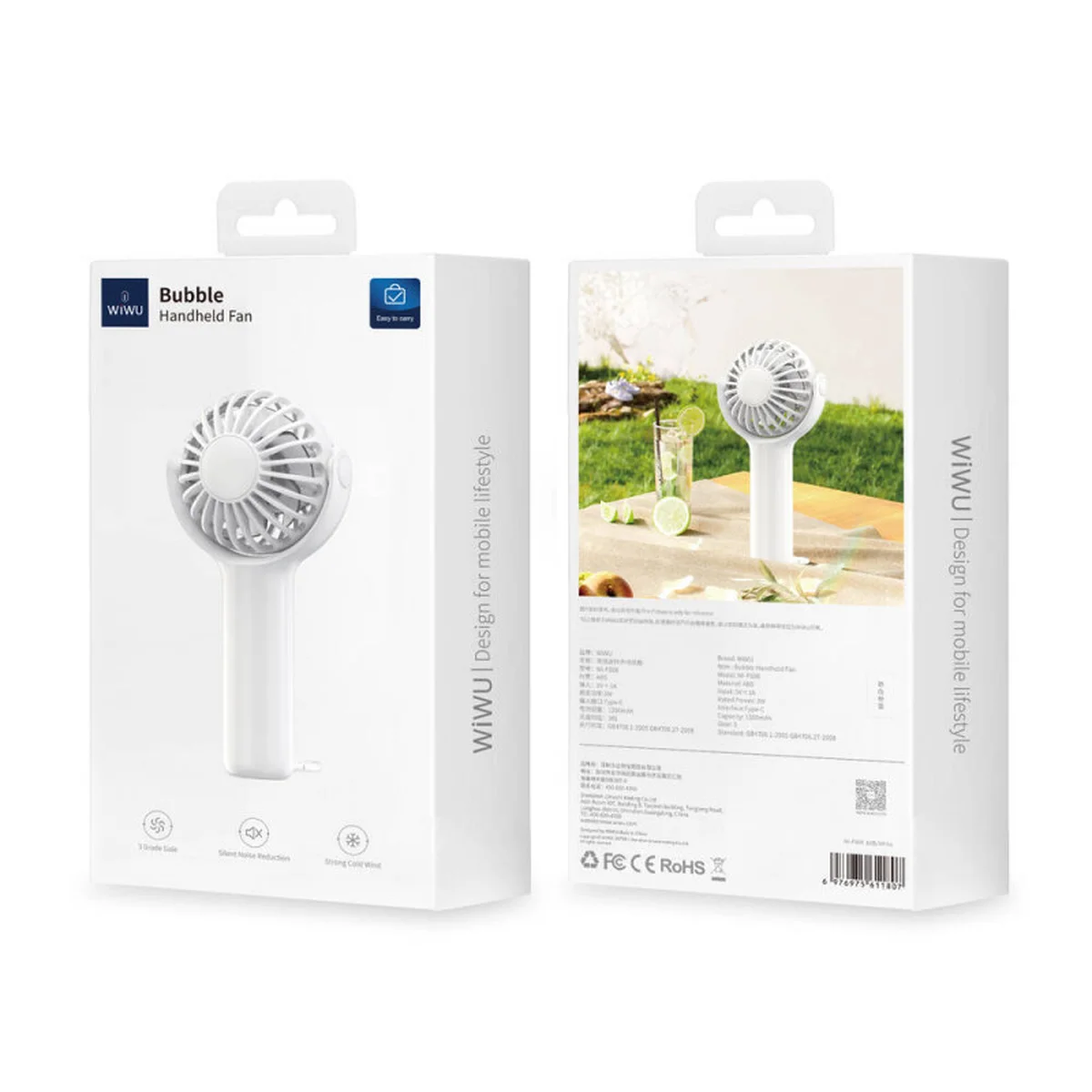 Портативный вентилятор WIWU Bubble WI-FS08 White