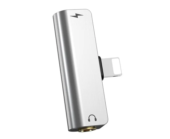 Переходник Hoco LS25 Lightning to 3,5 AUX Стальной