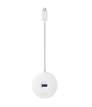 Перехідник HUB Baseus Round Box Type-C to USB 3.0 + 3USB 2.0 (CAHUB-G) Білий