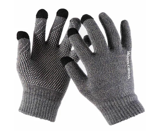 Перчатки сенсорные Warm caress (нескользящие) Темно-серый