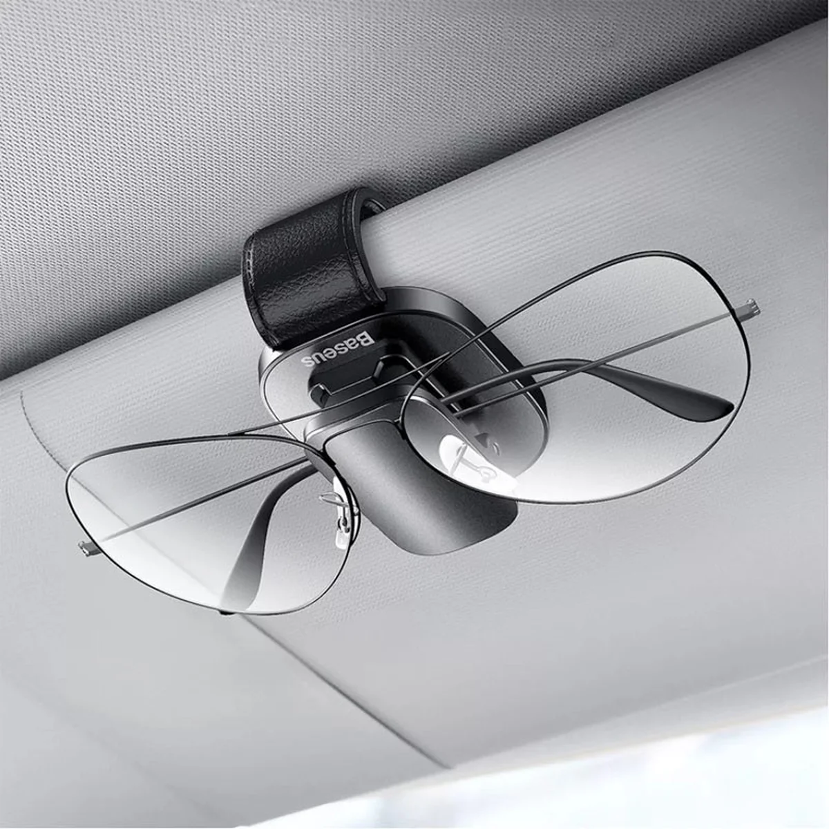 Держатель в машину для очков Baseus Platinum Vehicle (champing type) (ACYJN) Черный