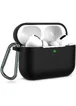 Силиконовый футляр с карабином для наушников AirPods Pro Черный / Black