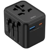 Мережевий універсальний перехідник WIWU UA012 Warrior 12W + 1USB-A/1C Black