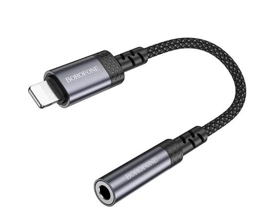 Переходник Borofone BV24 Graceful Lightning to 3.5mm Metal grey