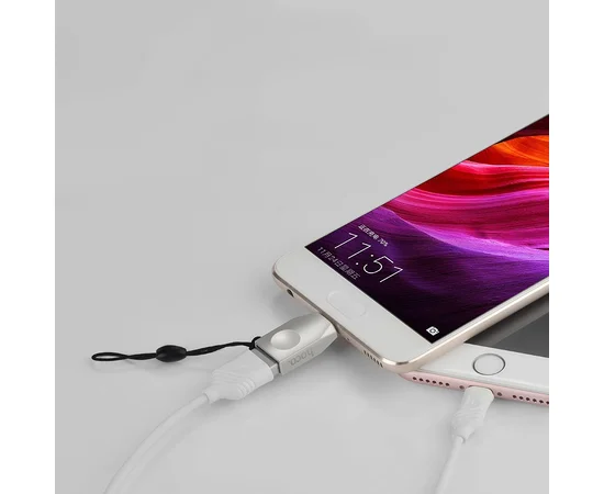 Переходник Hoco UA9 USB OTG to Type-C Стальной