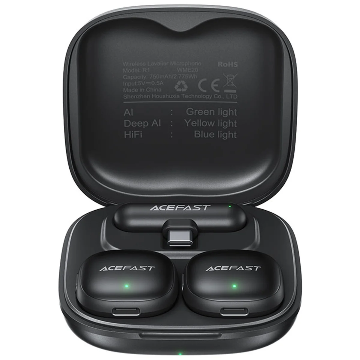 Петличный беспроводной микрофон Acefast R1 Type-C Black