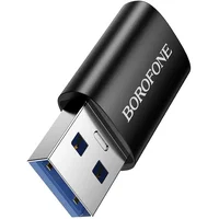 Переходник Borofone BV26B USB Male to Type-C Female USB3.0 Black