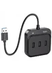 Переходник HUB Hoco HB31 Easy 4-in-1 (USB to USB3.0*4) (L=0.2m) Black