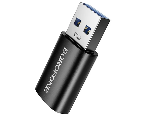 Переходник Borofone BV26B USB Male to Type-C Female USB3.0 Black