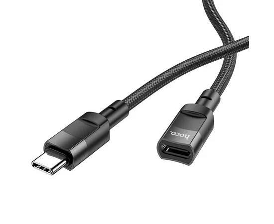 Переходник Hoco U107 Type-C male to Type-C female USB2.0 (1.2m) Black
