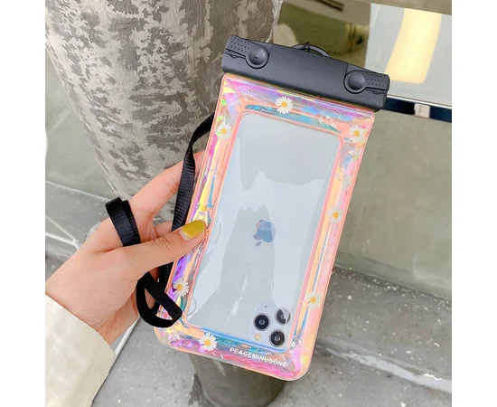 Водонепроницаемый универсальный чехол 6,5 (Girl series) Ромашки/Черный