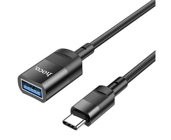 Переходник Hoco U107 Type-C male to USB female USB3.0 Black