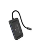 Переходник HUB Hoco HB16 Type-C to USB3.0*3+HDMI+PD+RJ45 Серый