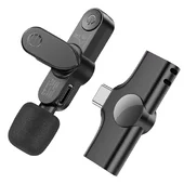 Бездротовий петличний мікрофон Borofone BFK12 Trophy lavalier Lightning/Type-C Black