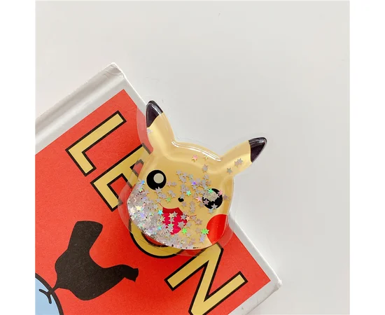 Держатель для телефона круглый (liquid shine) Пикачу / Желтый