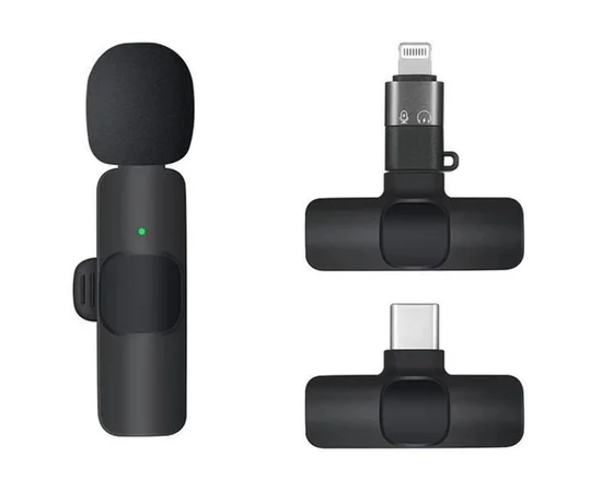 Микрофон Borofone BFK12 Trophy lavalier Lightning/Type-C Black