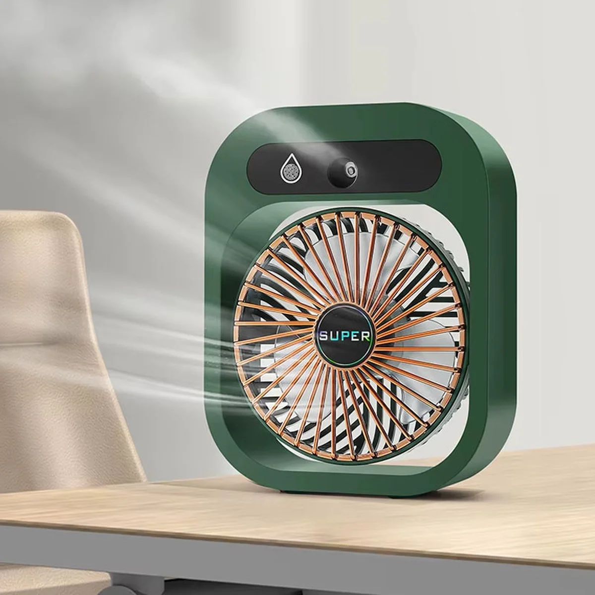 Настольный вентилятор Q8 с водяным охлаждением 1200 mAh Green